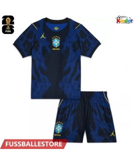 Günstige Brasilien Auswärts Trikotsatzt Kinder WM 2026 Kurzarm (+ Kurze Hosen)